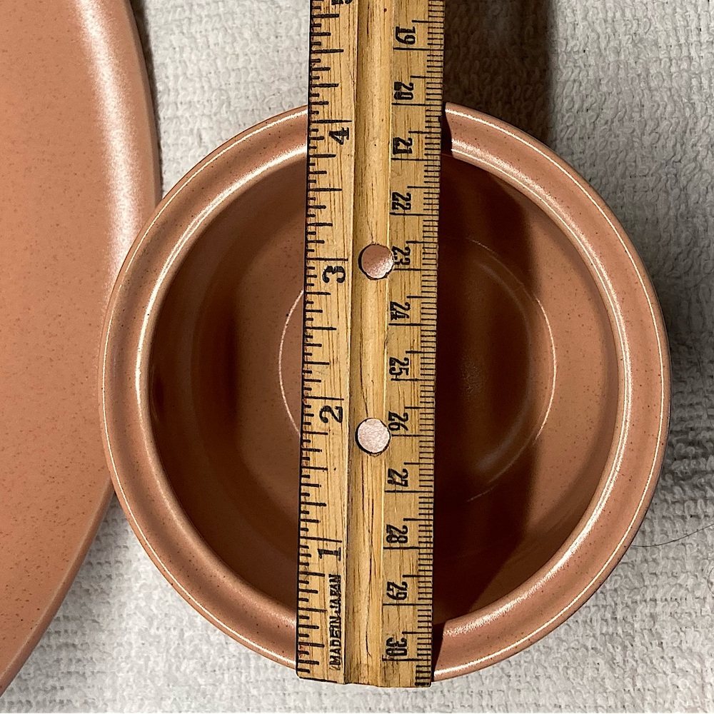 Chip Dip Set Apricot Ceramic Lidded - Picture 11 of 15